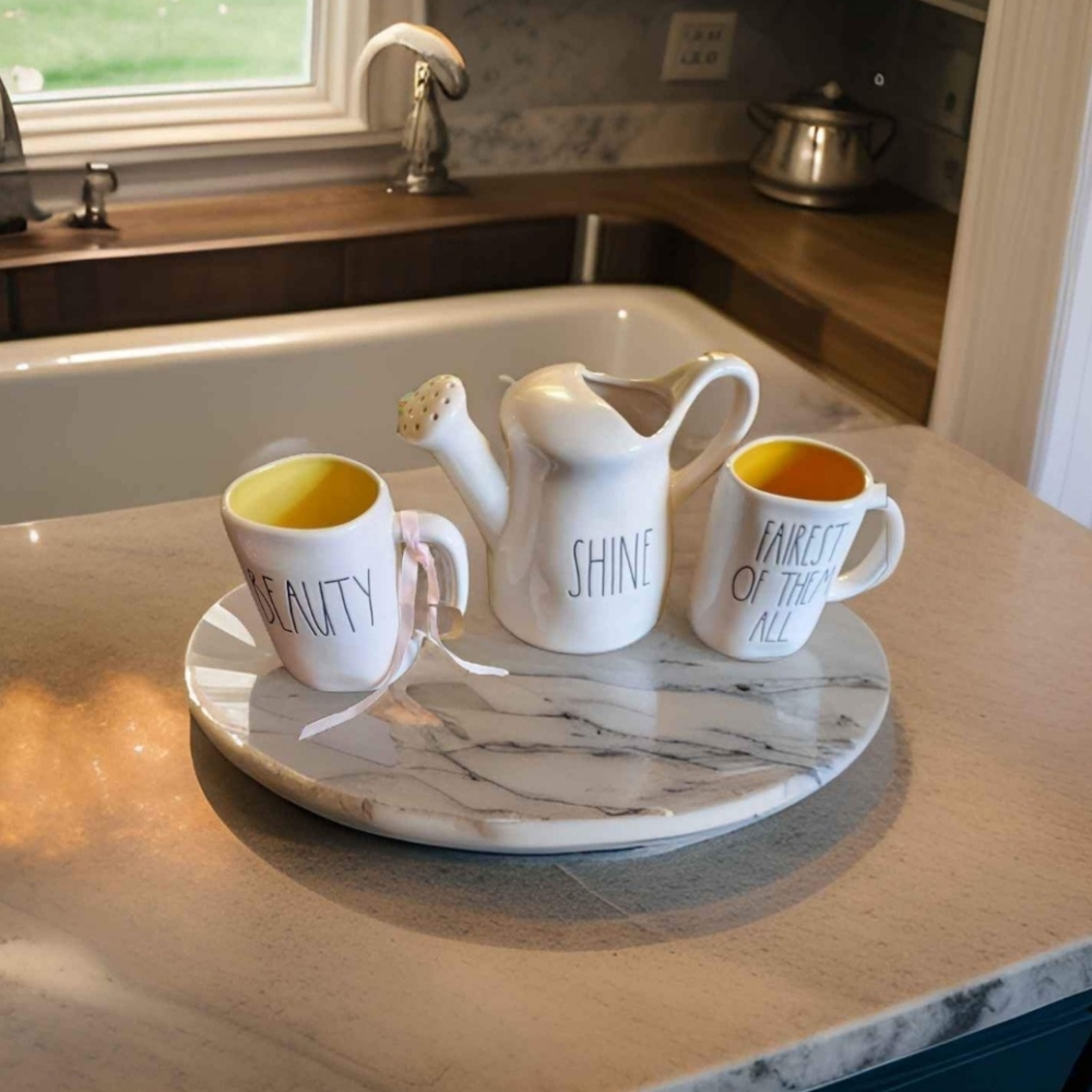 3 Piece Set Rae Dunn Mug and Teapot Set.